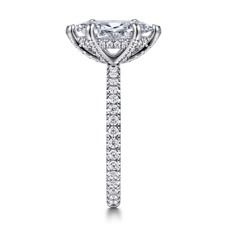 Alisa - 14K White Gold Marquise Shape Diamond Engagement Ring - 0.55 ct - Shot 4