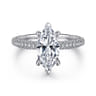 Alinna - 14K White Gold Marquise Shape Diamond Engagement Ring - 0.7 ct