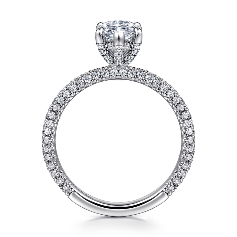 Alinna - 14K White Gold Marquise Shape Diamond Engagement Ring - 0.7 ct - Shot 2