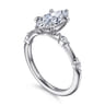 Marline - 14K White Gold Gold Marquise Shape Diamond Engagement Ring - 0.15 ct