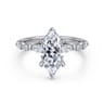 Perry - 14K White Gold Marquise Shape Diamond Engagement Ring - 0.3 ct