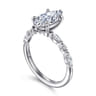 Perry - 14K White Gold Marquise Shape Diamond Engagement Ring - 0.3 ct
