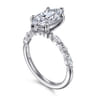 Perry - 14K White Gold Marquise Shape Diamond Engagement Ring - 0.3 ct
