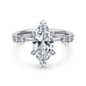 Jaelyn - 14K White Gold Marquise Shape Diamond Engagement Ring - 0.18 ct