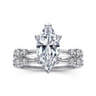 Jaelyn - 14K White Gold Marquise Shape Diamond Engagement Ring - 0.18 ct