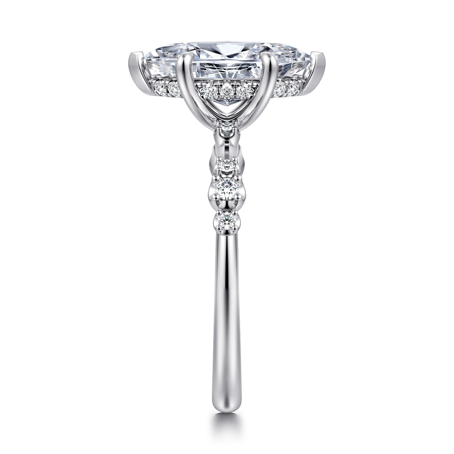 Jaelyn - 14K White Gold Marquise Shape Diamond Engagement Ring - 0.18 ct - Shot 5