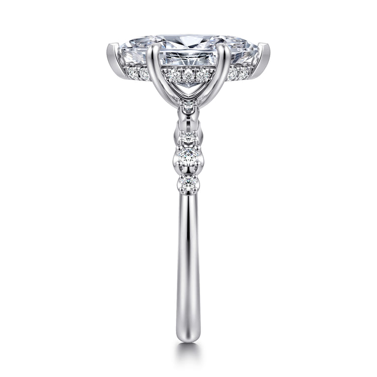 Jaelyn - 14K White Gold Marquise Shape Diamond Engagement Ring - 0.18 ct - Shot 5