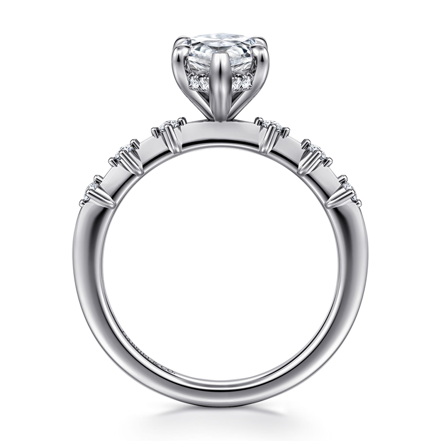 Joplin - 14K White Gold Marquise Shape Diamond Engagement Ring - 0.17 ct - Shot 2