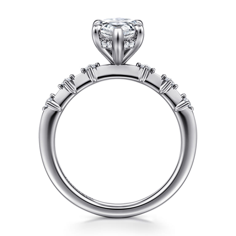Joplin - 14K White Gold Marquise Shape Diamond Engagement Ring - 0.17 ct - Shot 2