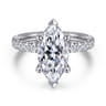 Winslow - 14K White Gold Marquise Shape Diamond Engagement Ring - 0.38 ct