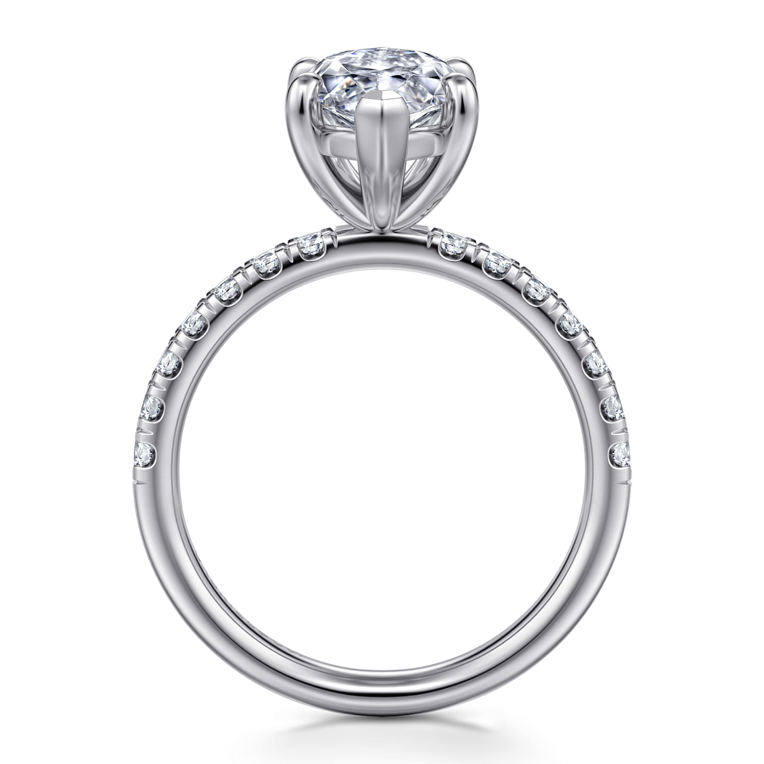 Winslow - 14K White Gold Marquise Shape Diamond Engagement Ring - 0.38 ct - Shot 2