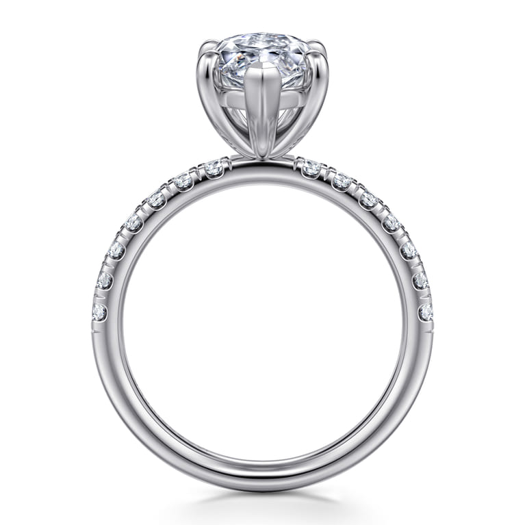 Winslow - 14K White Gold Marquise Shape Diamond Engagement Ring - 0.38 ct - Shot 2