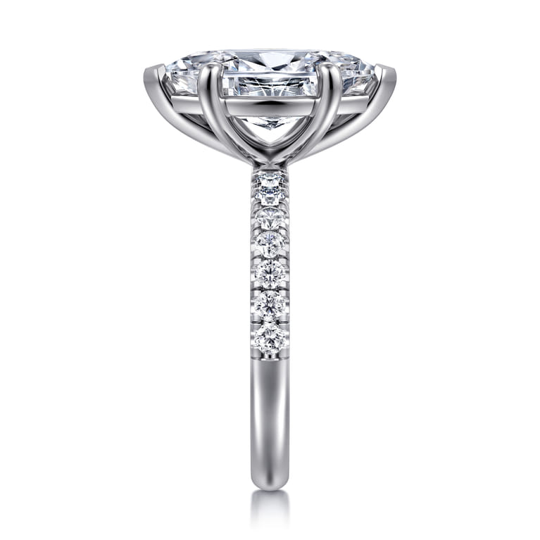 Winslow - 14K White Gold Marquise Shape Diamond Engagement Ring - 0.38 ct - Shot 4