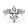 Winslow - 14K White Gold Marquise Shape Diamond Engagement Ring - 0.35 ct