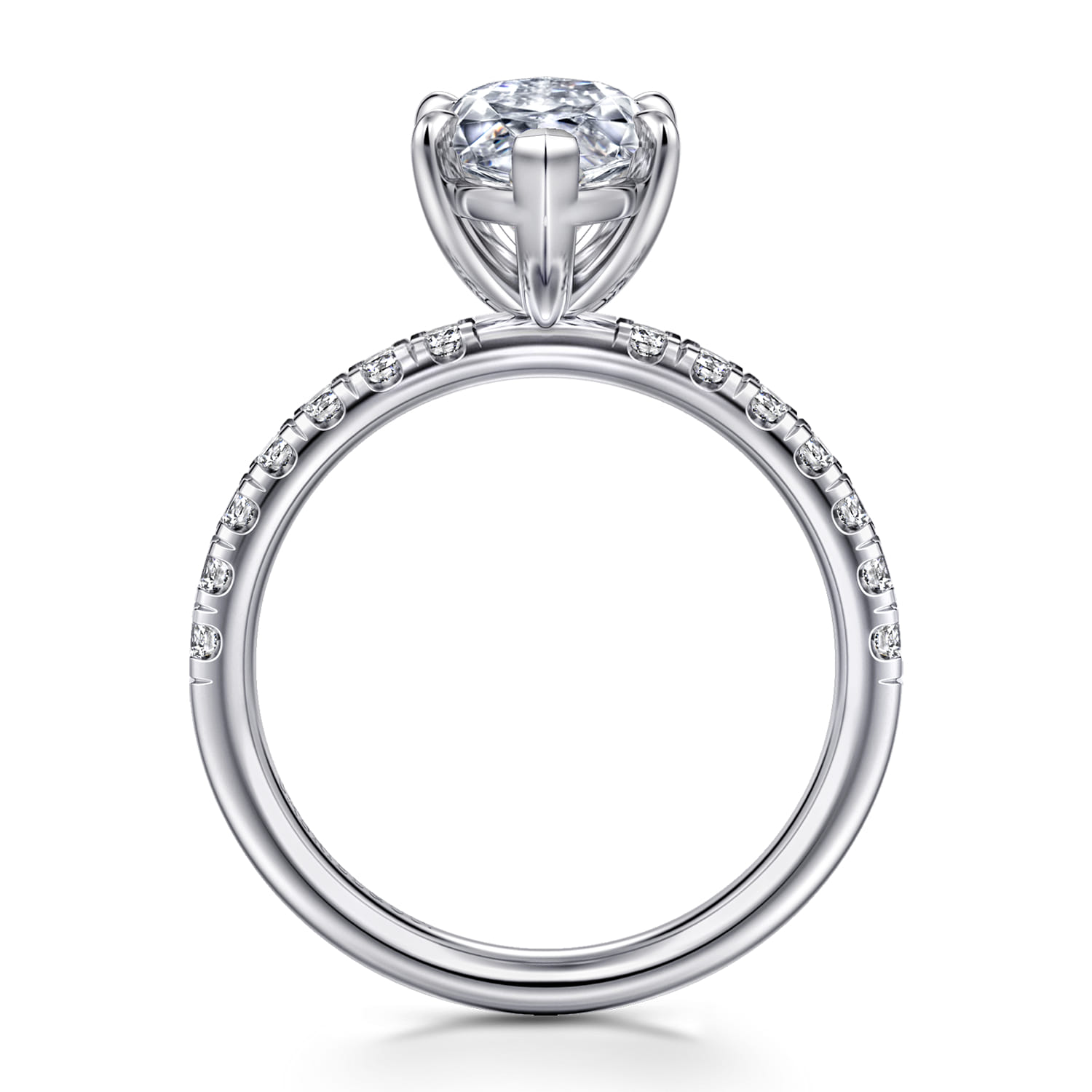 Winslow - 14K White Gold Marquise Shape Diamond Engagement Ring - 0.35 ct - Shot 2