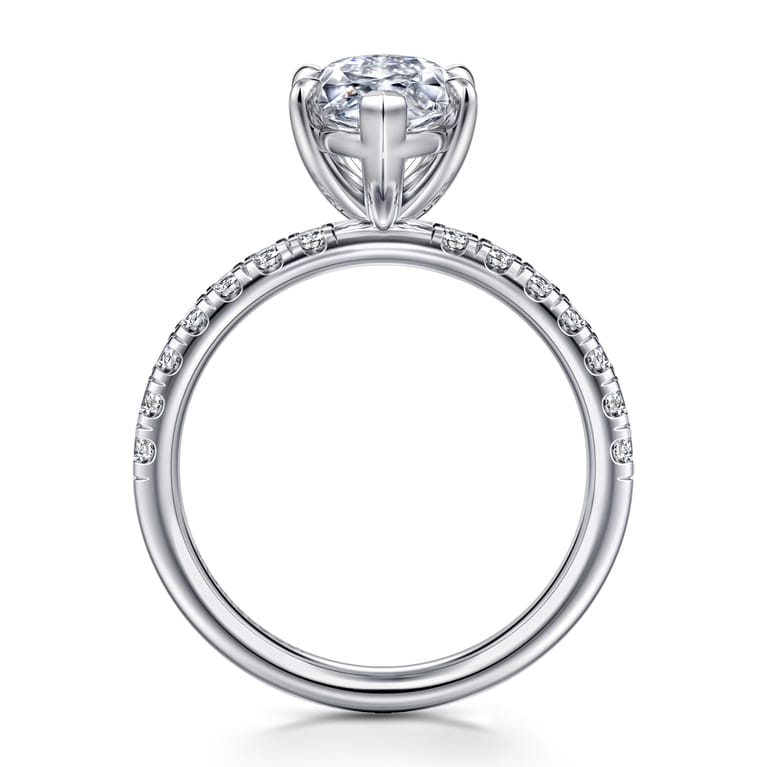 Winslow - 14K White Gold Marquise Shape Diamond Engagement Ring - 0.35 ct - Shot 2