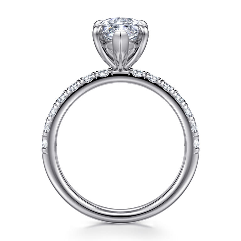 Winslow - 14K White Gold Marquise Shape Diamond Engagement Ring - 0.5 ct - Shot 2