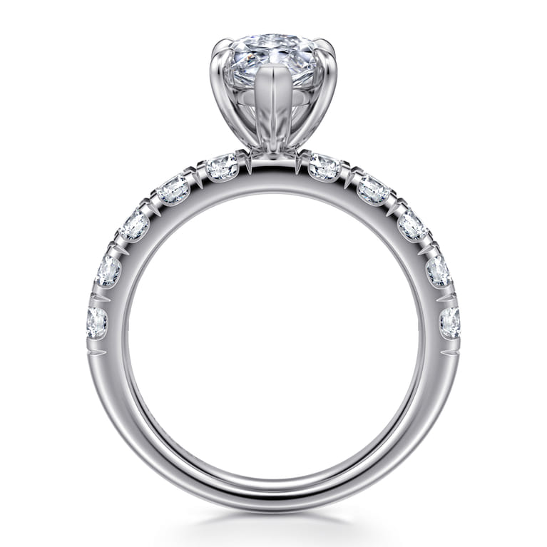 Winslow - 14K White Gold Marquise Shape Diamond Engagement Ring - 1 ct - Shot 2