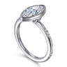 Aspen - 14K White Gold Bezel Set Marquise Shape Diamond Engagement Ring - 0.09 ct
