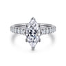 Luciole - 14K White Gold Marquise Shape Diamond Engagement Ring - 0.6 ct