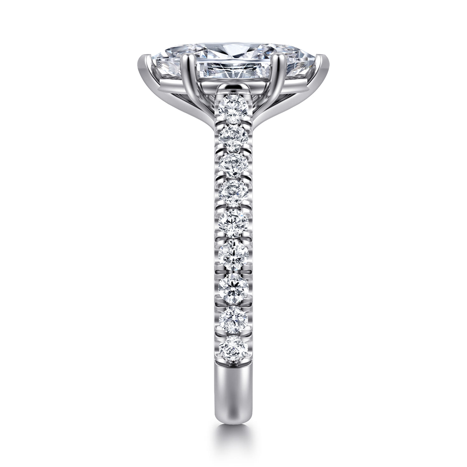 Luciole - 14K White Gold Marquise Shape Diamond Engagement Ring - 0.6 ct - Shot 4