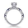 Cindie - 14K White Gold Round Sapphire and Diamond Engagement Ring - 0.15 ct