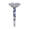 Damiana - 14K White Gold Marquise Shape Sapphire and Diamond Engagement Ring - 0.3 ct