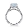Anastazia - 14K White Gold Oval Aquamarine and Diamond Engagement Ring - 0.25 ct