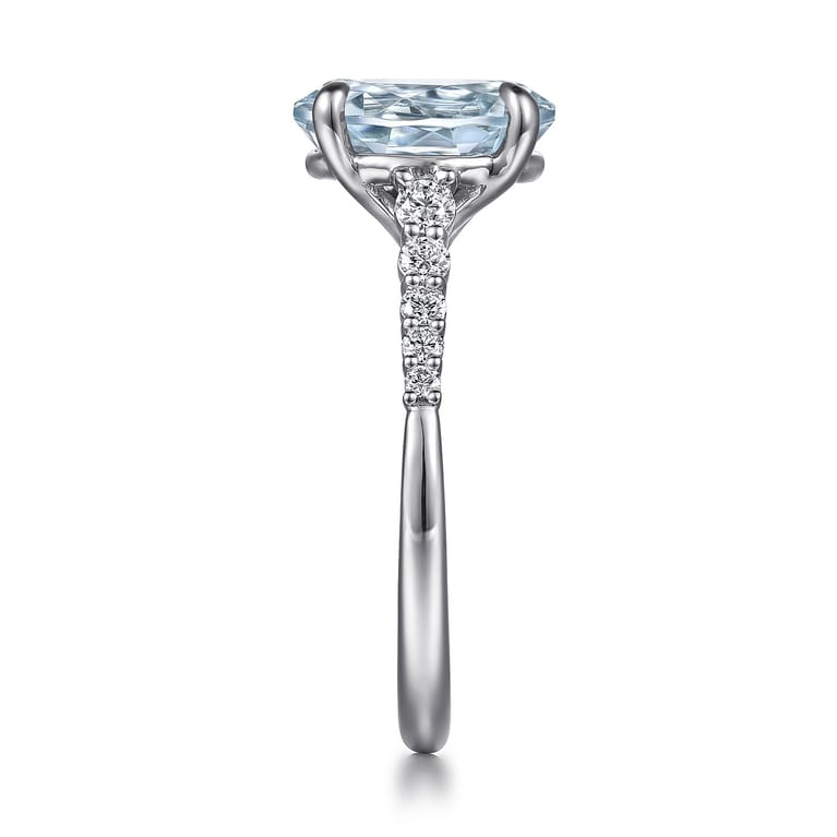Anastazia - 14K White Gold Oval Aquamarine and Diamond Engagement Ring - 0.25 ct - Shot 5