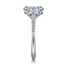 Anastazia - 14K White Gold Oval Aquamarine and Diamond Engagement Ring - 0.25 ct