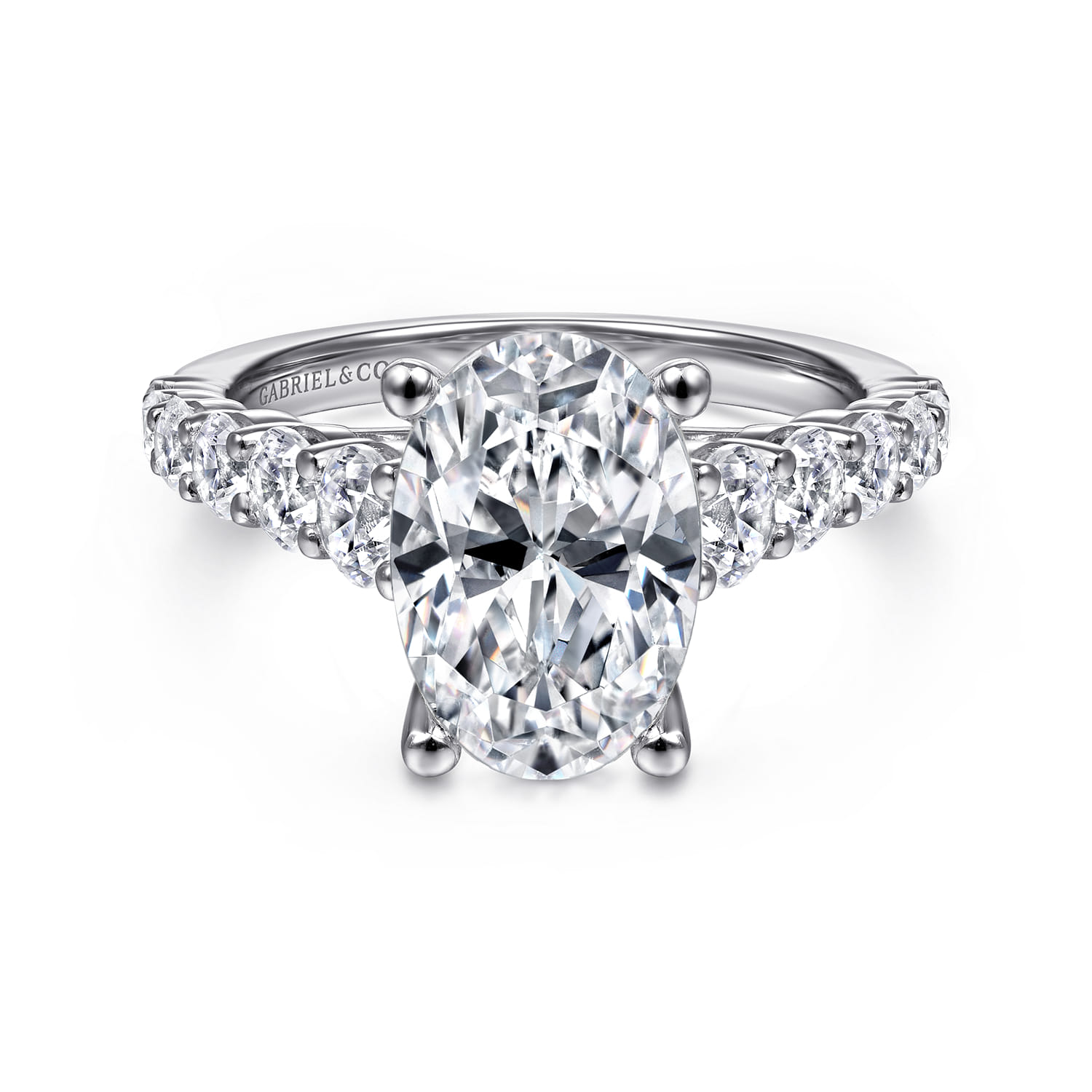 Taylor - 14K White Gold Oval Diamond Engagement Ring - 0.95 ct - Shot 1