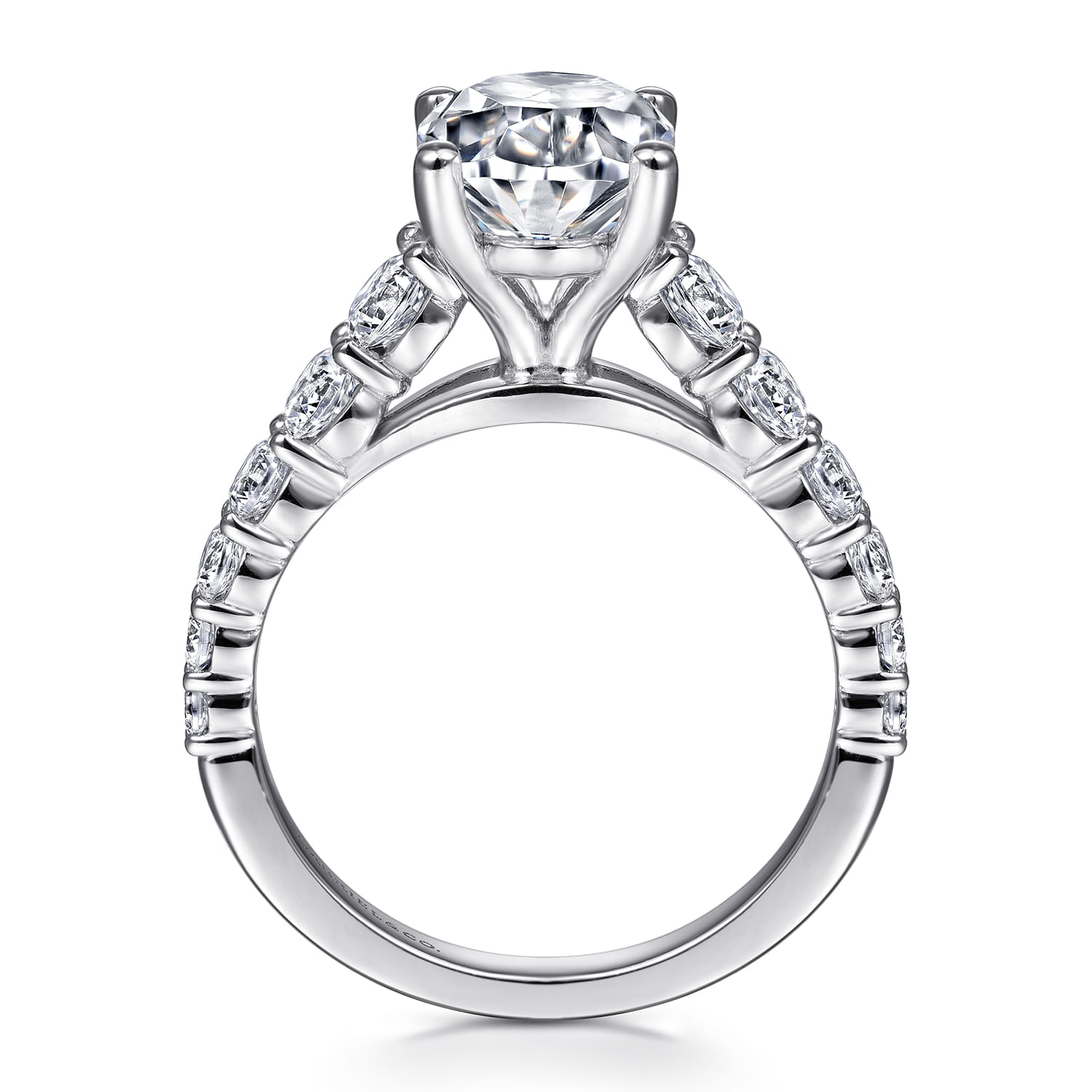 Taylor - 14K White Gold Oval Diamond Engagement Ring - 0.95 ct - Shot 2