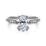 Quinn - 14K White Gold Oval Diamond Channel Set Engagement Ring - 0.1 ct