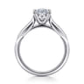 Quinn - 14K White Gold Oval Diamond Channel Set Engagement Ring - 0.1 ct