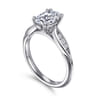 Quinn - 14K White Gold Oval Diamond Channel Set Engagement Ring - 0.1 ct