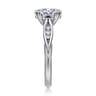 Quinn - 14K White Gold Oval Diamond Channel Set Engagement Ring - 0.1 ct
