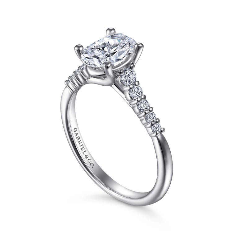 Reed - 14K White Gold Oval Diamond Engagement Ring - 0.25 ct - Shot 3