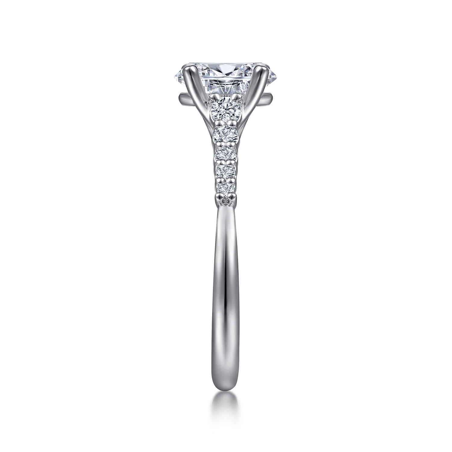 Reed - 14K White Gold Oval Diamond Engagement Ring - 0.25 ct - Shot 5