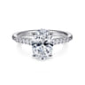 Reed - 14K White Gold Oval Diamond Engagement Ring - 0.25 ct