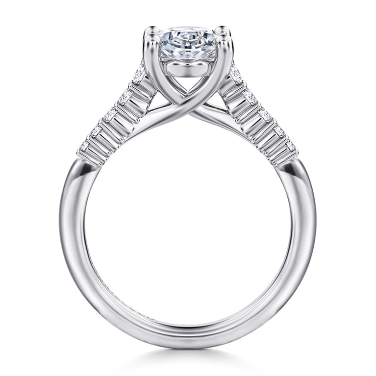 Reed - 14K White Gold Oval Diamond Engagement Ring - 0.25 ct - Shot 2