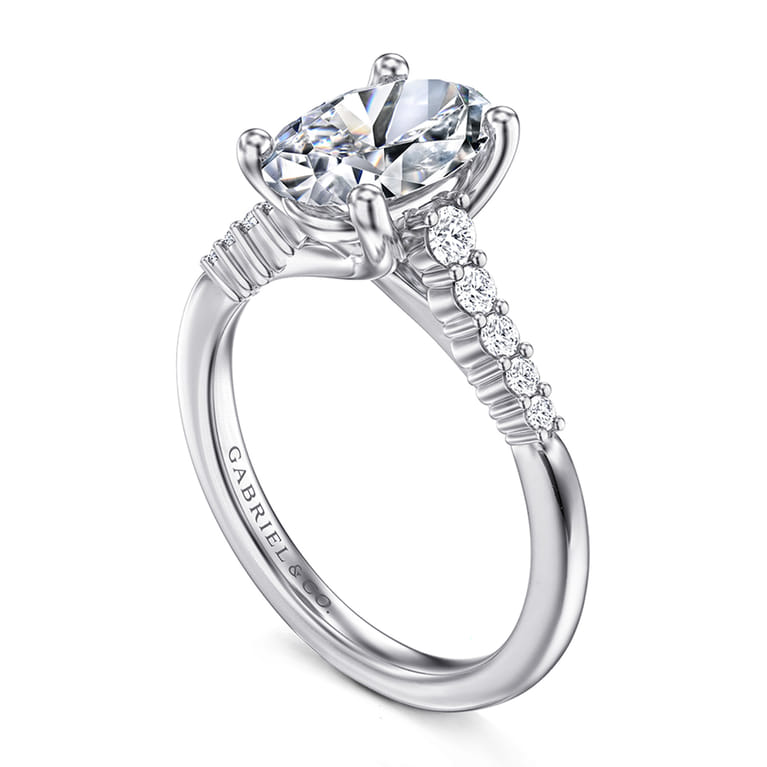 Reed - 14K White Gold Oval Diamond Engagement Ring - 0.25 ct - Shot 3