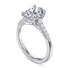 Reed - 14K White Gold Oval Diamond Engagement Ring - 0.25 ct
