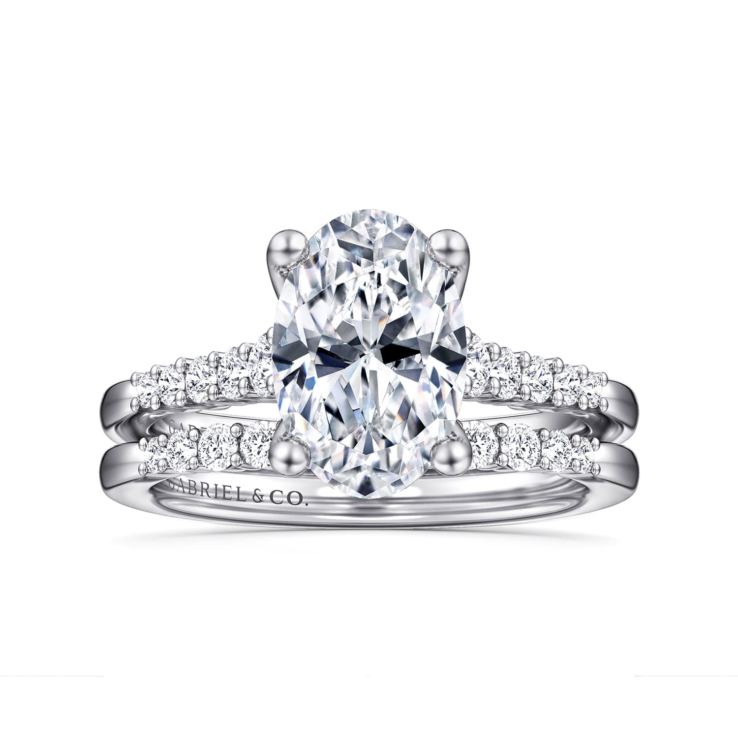 Reed - 14K White Gold Oval Diamond Engagement Ring - 0.25 ct - Shot 4