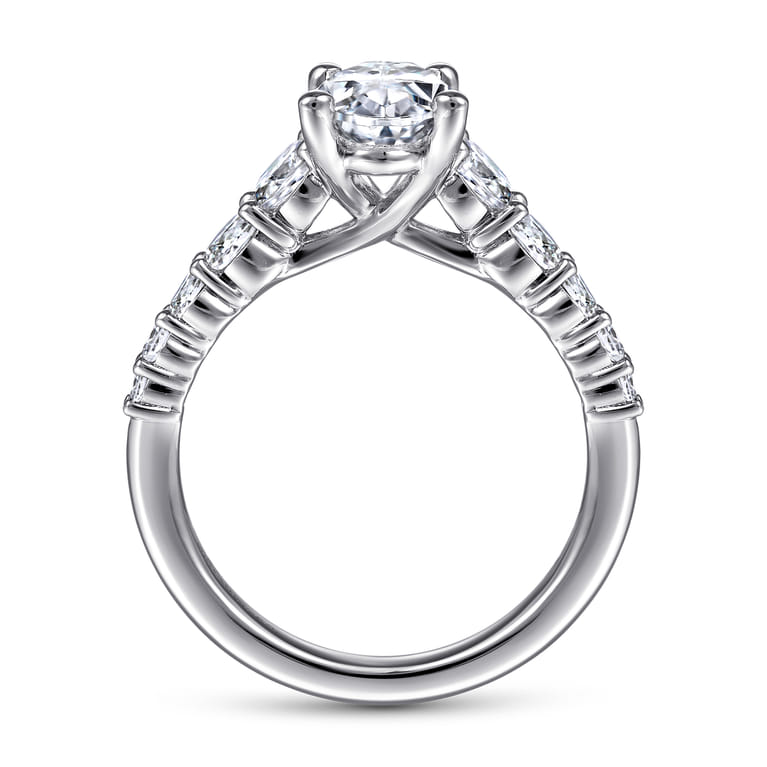 Reed - 14K White Gold Oval Diamond Engagement Ring - 0.75 ct - Shot 2
