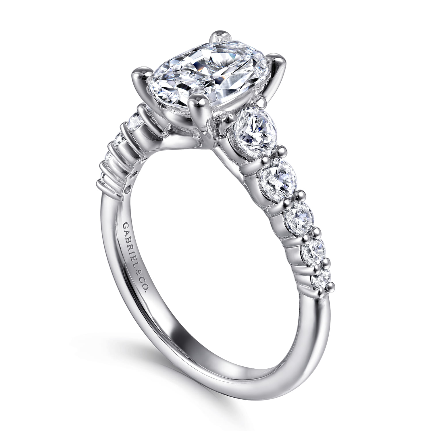 Reed - 14K White Gold Oval Diamond Engagement Ring - 0.75 ct - Shot 3