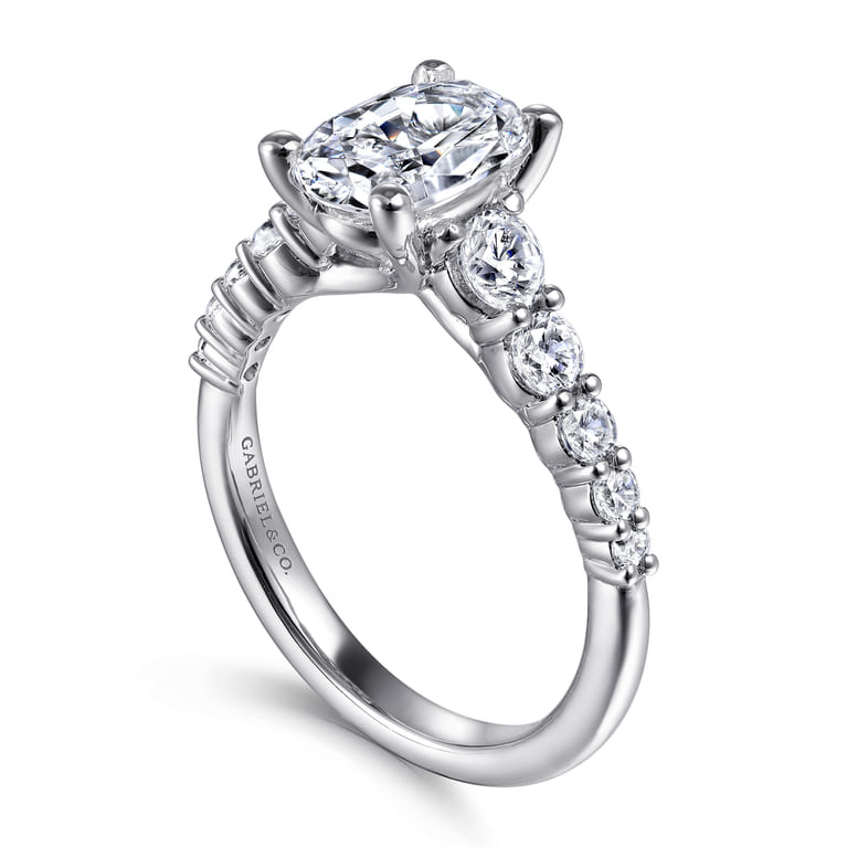 Reed - 14K White Gold Oval Diamond Engagement Ring - 0.75 ct - Shot 3