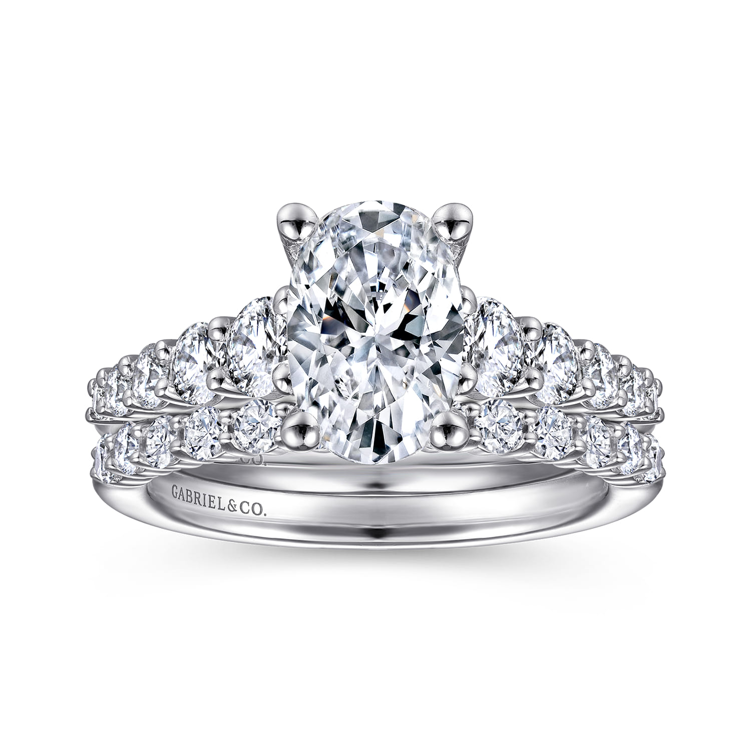 Reed - 14K White Gold Oval Diamond Engagement Ring - 0.75 ct - Shot 4