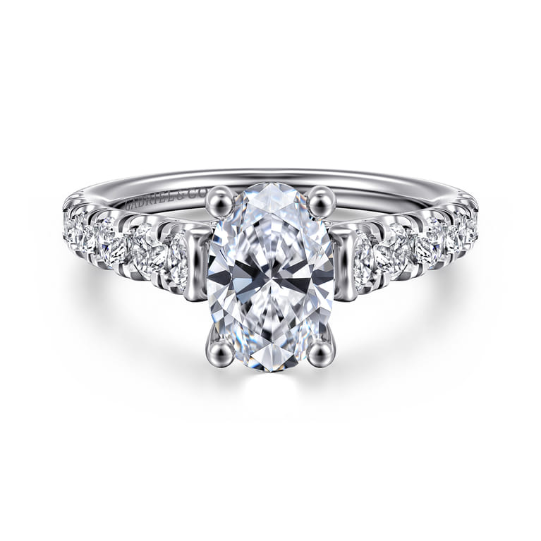 Piper - 14K White Gold Oval Diamond Engagement Ring - 0.78 ct - Shot 1