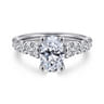 Piper - 14K White Gold Oval Diamond Engagement Ring - 0.78 ct