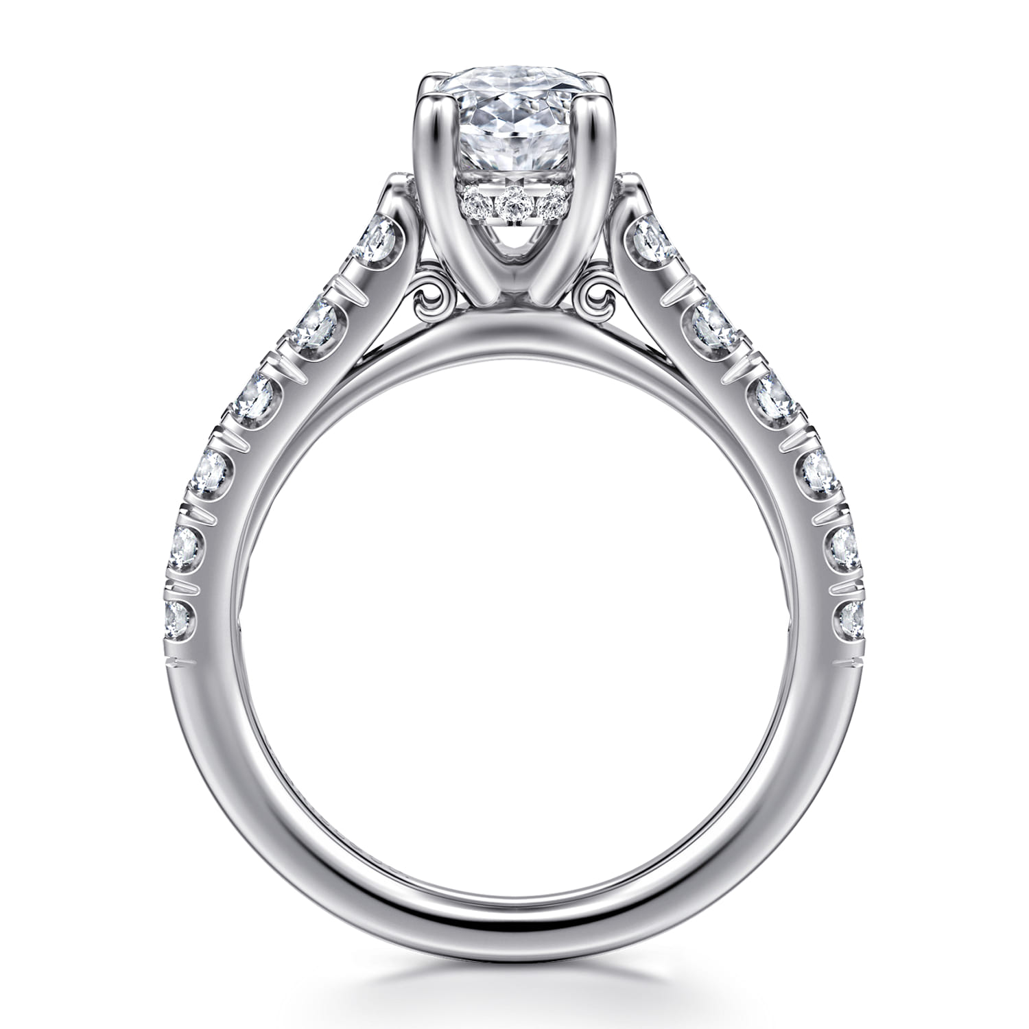 Piper - 14K White Gold Oval Diamond Engagement Ring - 0.78 ct - Shot 2